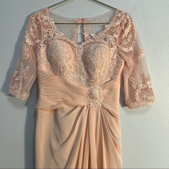 NWT JJ’s House Chiffon Embroidered Pearl Pink Dress - Picture 4 of 7